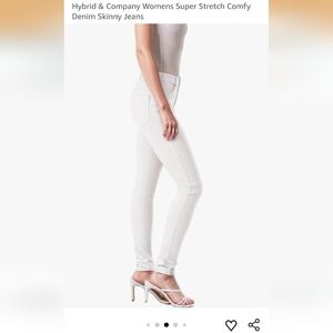 Hybrid & Company Women's Super Stretch White Skinny Jeans